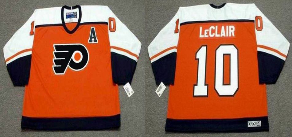 2019 Men Philadelphia Flyers 10 Leclair Orange CCM NHL jerseys1